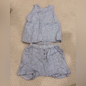 The simple folk 100% organic linen kids outfit